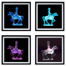 Load image into Gallery viewer, Cowboy on a horse set of four framed pop art prints by Natasha Heidler