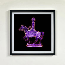 Load image into Gallery viewer, Purple Cowboy pop art photographic print framed in black by Natasha Heidler