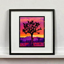 Load image into Gallery viewer, Joshua Tree Mojave Desert California sunset photograph by Richard Heeps mounted square framed in black