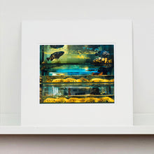 Load image into Gallery viewer, Photograph by Richard Heeps. Wet market fish tank filled with blue green and yellow fish, in a Hong Kong street.