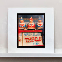 Load image into Gallery viewer, Thrill Pier clowns amusements photograph by Richard Heeps mounted square
