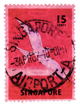 Load image into Gallery viewer, Singapore Stamp Collection '15 cents Singapore Sterna Stamp' (Pink), 2018