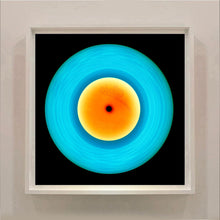 Load image into Gallery viewer, Vinyl Collection &#39;1981 (Blue/Orange)&#39;. Acclaimed contemporary photographers, Richard Heeps and Natasha Heidler have collaborated to make this beautifully mesmerising collection. A celebration of the vinyl record and analogue technology, which reflects the artists practice within photography.