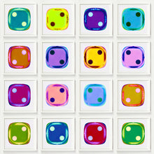 Load image into Gallery viewer, Dice Series 16 Piece Multicolour 'Twos' Square Installation