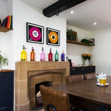 Load image into Gallery viewer, Vinyl Collection '1981 (Blue/Orange)'. Acclaimed contemporary photographers, Richard Heeps and Natasha Heidler have collaborated to make this beautifully mesmerising collection. A celebration of the vinyl record and analogue technology, which reflects the artists practice within photography.