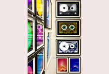 Load image into Gallery viewer, Tape Collection, 'All that Glitters is not Golden'. The Heidler & Heeps collaborations are creative representations of Natasha Heidler and Richard Heeps’ personal past, and their personalities. Tapes are significant in both their lives and the work here is made from their own collections. Their unique process makes these artworks not inanimate objects, rather they have depth, texture, grit, and they even appear to move.