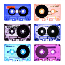 Load image into Gallery viewer, 'B Side Tape Collection'. The Heidler & Heeps collaborations are creative representations of Natasha Heidler and Richard Heeps’ personal past, and their personalities. Tapes are significant in both their lives and the work here is made from their own collections. Their unique process makes these artworks not inanimate objects, rather they have depth, texture, grit, and they even appear to move.