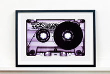 Load image into Gallery viewer, Tape Collection 'Blank Tape Side A Purple'. The Heidler & Heeps collaborations are creative representations of Natasha Heidler and Richard Heeps’ personal past, and their personalities. Tapes are significant in both their lives and the work here is made from their own collections. Their unique process makes these artworks not inanimate objects, rather they have depth, texture, grit, and they even appear to move.
