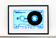 Load image into Gallery viewer, Tape Collection 'Chrome Blue'. The Heidler & Heeps collaborations are creative representations of Natasha Heidler and Richard Heeps’ personal past, and their personalities. Tapes are significant in both their lives and the work here is made from their own collections. Their unique process makes these artworks not inanimate objects, rather they have depth, texture, grit, and they even appear to move.