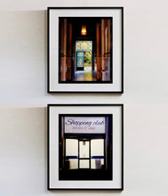 Load image into Gallery viewer, Shopping Club shows typography on a frosted glass window in Milan, Italy. 