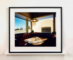 'Nicely's Cafe' taken in Mono Lake, California, is a cinematic and classic American Diner scene photographed by Richard Heeps for his 'Dream in Colour' series. "I was driving between Death Valley and Fallon when I stopped at this Diner for a coffee. The light was perfect."