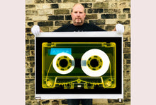 Load image into Gallery viewer, Tape Collection, 'AILA Tinted Yellow'. The Heidler & Heeps collaborations are creative representations of Natasha Heidler and Richard Heeps’ personal past, and their personalities. Tapes are significant in both their lives and the work here is made from their own collections. Their unique process makes these artworks not inanimate objects, rather they have depth, texture, grit, and they even appear to move.