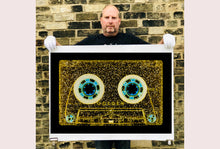 Load image into Gallery viewer, Tape Collection, 'All that Glitters is not Golden'. The Heidler & Heeps collaborations are creative representations of Natasha Heidler and Richard Heeps’ personal past, and their personalities. Tapes are significant in both their lives and the work here is made from their own collections. Their unique process makes these artworks not inanimate objects, rather they have depth, texture, grit, and they even appear to move.