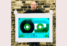 Load image into Gallery viewer, Tape Collection, 'Ferric 60 (Aqua)'. The Heidler & Heeps collaborations are creative representations of Natasha Heidler and Richard Heeps’ personal past, and their personalities. Tapes are significant in both their lives and the work here is made from their own collections. Their unique process makes these artworks not inanimate objects, rather they have depth, texture, grit, and they even appear to move.