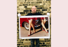 Load image into Gallery viewer, 'Glamour Cabs', photographed by Richard Heeps at the glamorous retro event Goodwood Revival. It perfectly captures elegant feminine sophistication with a vintage vibe, a nod to the film Carry on Cabbie. This artwork featured in Richard Heeps' 2018-2019 exhibition WEMEN, at Nhow Hotel Milan.