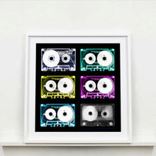 Load image into Gallery viewer, 'Tape Collection'. The Heidler & Heeps collaborations are creative representations of Natasha Heidler and Richard Heeps’ personal past, and their personalities. Tapes are significant in both their lives and the work here is made from their own collections. Their unique process makes these artworks not inanimate objects, rather they have depth, texture, grit, and they even appear to move.