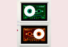 Load image into Gallery viewer, Tape Collection 'Type II'. The Heidler & Heeps collaborations are creative representations of Natasha Heidler and Richard Heeps’ personal past, and their personalities. Tapes are significant in both their lives and the work here is made from their own collections. Their unique process makes these artworks not inanimate objects, rather they have depth, texture, grit, and they even appear to move.