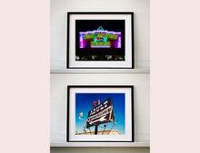 Load image into Gallery viewer, &#39;Adult Entertainment&#39; photographed in Beatty, Nevada, shows bold typography sitting prominently on an American road sign, against a background of bright blue sky. This fun and cheeky artwork was captured on a road trip through America and features in Richard Heeps&#39; sold out book &#39;Man&#39;s Ruin&#39;. An edition of this artwork recently sold at auction in The Auction Collective exhibition &#39;Hypercolor-Pop-Culture&#39;.