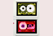 Load image into Gallery viewer, Tape Collection, 'Ferric 60 (Red/Pink)'. The Heidler & Heeps collaborations are creative representations of Natasha Heidler and Richard Heeps’ personal past, and their personalities. Tapes are significant in both their lives and the work here is made from their own collections. Their unique process makes these artworks not inanimate objects, rather they have depth, texture, grit, and they even appear to move.