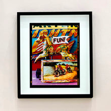 Load image into Gallery viewer, FUN! carousel horse photograph by Richard Heeps in a black frame