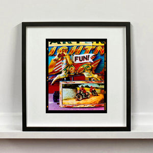 FUN! carousel horse photograph by Richard Heeps in a small black frame