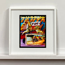 Load image into Gallery viewer, FUN! carousel horse photograph by Richard Heeps in a small white frame