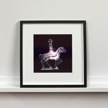 Load image into Gallery viewer, Cowboy on a horse pop art small photographic print framed in black by Natasha Heidler