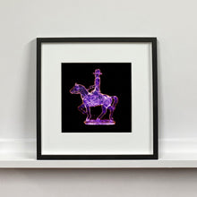 Load image into Gallery viewer, Purple Cowboy pop art small photographic print framed in black by Natasha Heidler