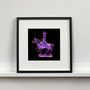 Purple Cowboy pop art small photographic print framed in black by Natasha Heidler