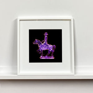 Purple Cowboy pop art small photographic print framed in white by Natasha Heidler