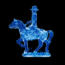 Load image into Gallery viewer, Cowboy on a horse blue pop art photograph by Natasha Heidler.