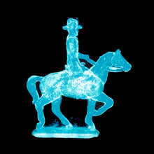 Load image into Gallery viewer, Cowboy on a horse blue pop art photographic print by Natasha Heidler