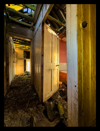 Landing Aspen Farmhouse abandoned architecture interior photograph by Richard Heeps.