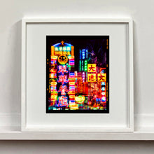 Load image into Gallery viewer, Lights of Mong Kok Hong Kong architecture street photography by Richard Heeps mounted square framed in white.