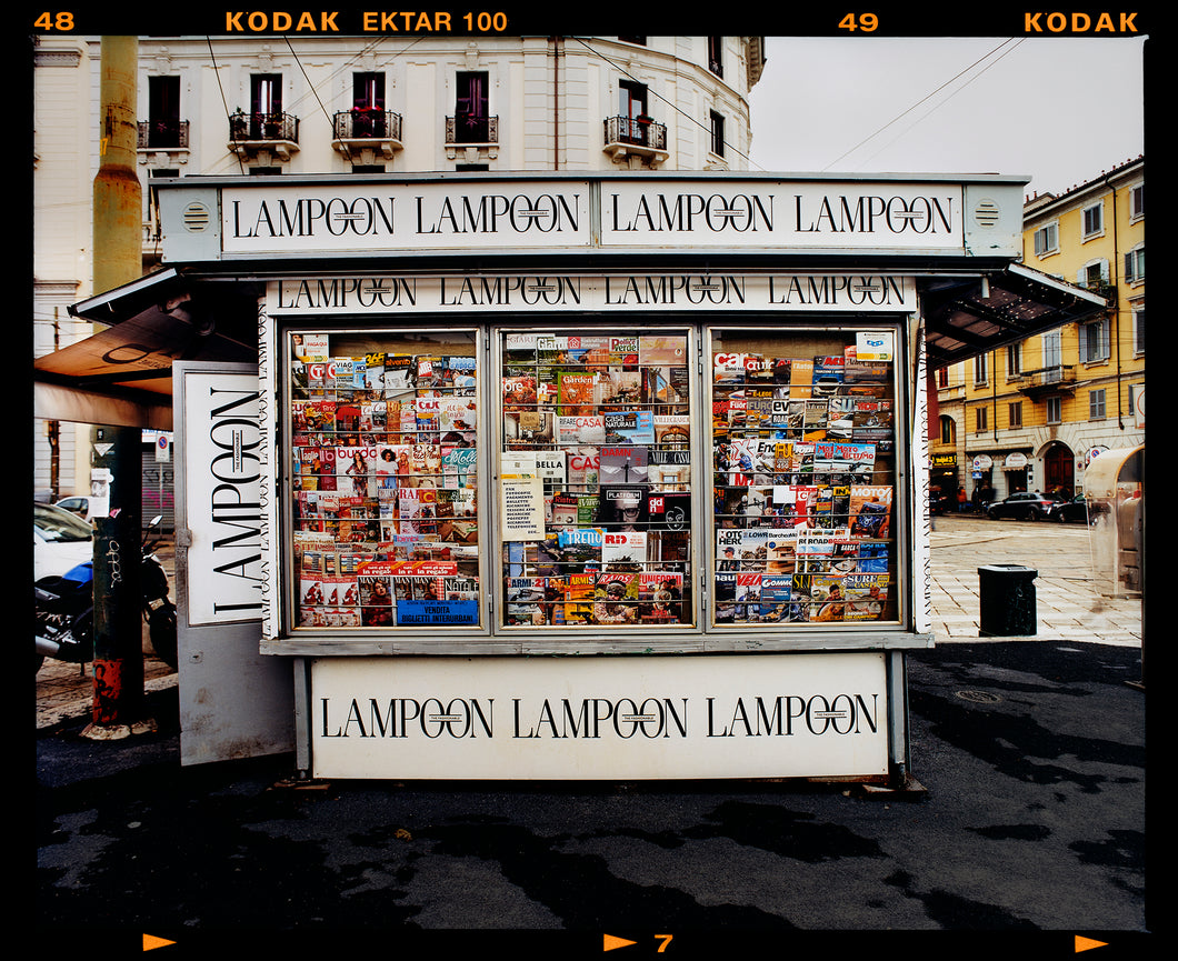 News Stand Milan, Italian street photography by Richard Heeps.