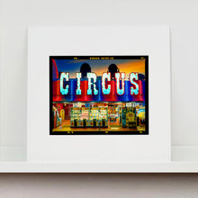 Load image into Gallery viewer, Prize Shop, Circus seaside arcade facade typography photograph by RIchard Heeps mounted square.