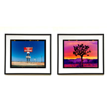 Load image into Gallery viewer, Sundowner and Joshua Tree California landscape photographs framed in black.