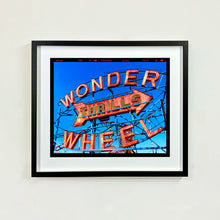 Load image into Gallery viewer, Thrills Coney Island typography photography artwork by Richard Heeps framed in black