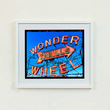 Load image into Gallery viewer, Thrills Coney Island typography photography artwork by Richard Heeps framed in white