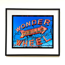 Load image into Gallery viewer, Thrills Coney Island typography photography artwork by Richard Heeps framed in black