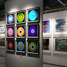 Load image into Gallery viewer, Vinyl Collection &#39;1981 (Blue/Orange)&#39;. Acclaimed contemporary photographers, Richard Heeps and Natasha Heidler have collaborated to make this beautifully mesmerising collection. A celebration of the vinyl record and analogue technology, which reflects the artists practice within photography.