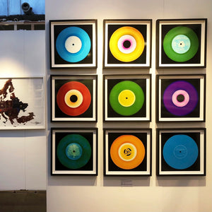 Vinyl Collection '1981 (Blue/Orange)'. Acclaimed contemporary photographers, Richard Heeps and Natasha Heidler have collaborated to make this beautifully mesmerising collection. A celebration of the vinyl record and analogue technology, which reflects the artists practice within photography.