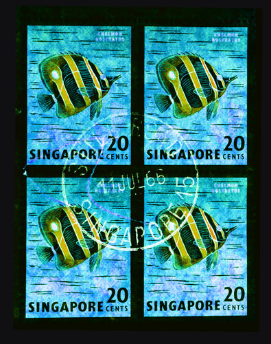 20 Cents Singapore Butterfly Fish (Turquoise), 2018