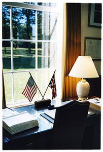 Flags & Desk, Cambridge American Cemetery, 1993