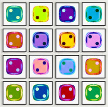 Load image into Gallery viewer, Dice Series 16 Piece Multicolour &#39;Twos&#39; Square Installation