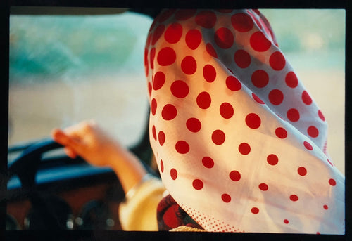 Anita, Lady Fen, Welney is an autobiographical piece recreating Richard's childhood memory of the Sunday drive with his parents, his mother driving in her Marks and Spencer polka dot head scarf which was a popular look in the 1960's.