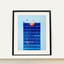 Load image into Gallery viewer, Central Milan&#39;s rooftop bar Terazza Martini, is the subject of Richard Heeps&#39; &#39;Blue Martini, Milan, 2019&#39;, taken as part of his series &#39;A Short History of Milan&#39;. There is a reoccurring linear, structural theme throughout the series, capturing the Milanese use of materials in design such as glass, metal, wood and stone. 