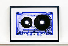 Load image into Gallery viewer, Tape Collection &#39;Blue Tinted Cassette&#39;. The Heidler &amp; Heeps collaborations are creative representations of Natasha Heidler and Richard Heeps’ personal past, and their personalities. Tapes are significant in both their lives and the work here is made from their own collections. Their unique process makes these artworks not inanimate objects, rather they have depth, texture, grit, and they even appear to move.