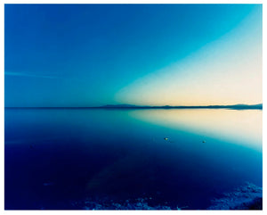 Endless shades of blue in this dreamy American landscape photograph taken at the Bonneville Salt Flats.