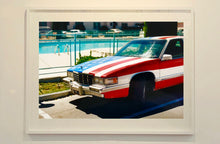 Load image into Gallery viewer, An American car parked up by the swimming pool outside the Algiers Hotel in Las Vegas. Photography by Richard Heeps, part of his &#39;Dream in Colour&#39; series.